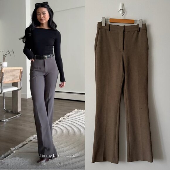 Aritzia Babaton Publish Pant High Waisted Boot Cut Mocha Tan Brown Size 4 - Picture 1 of 11